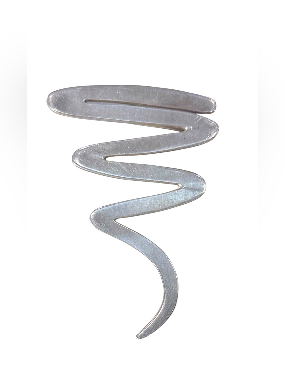 Modernist Squiggle Sterling Pin Brooch Taxco Mexico 925 Artisan Hand Made 2.5”